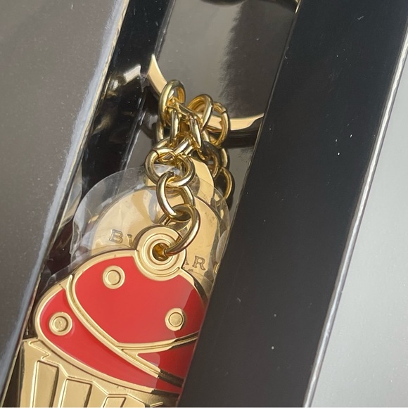 BVLGARI Perfumable Key Holder with Charms New in Box  Bulgari Red and Gold Perfumeable Key & Card Holder Charm